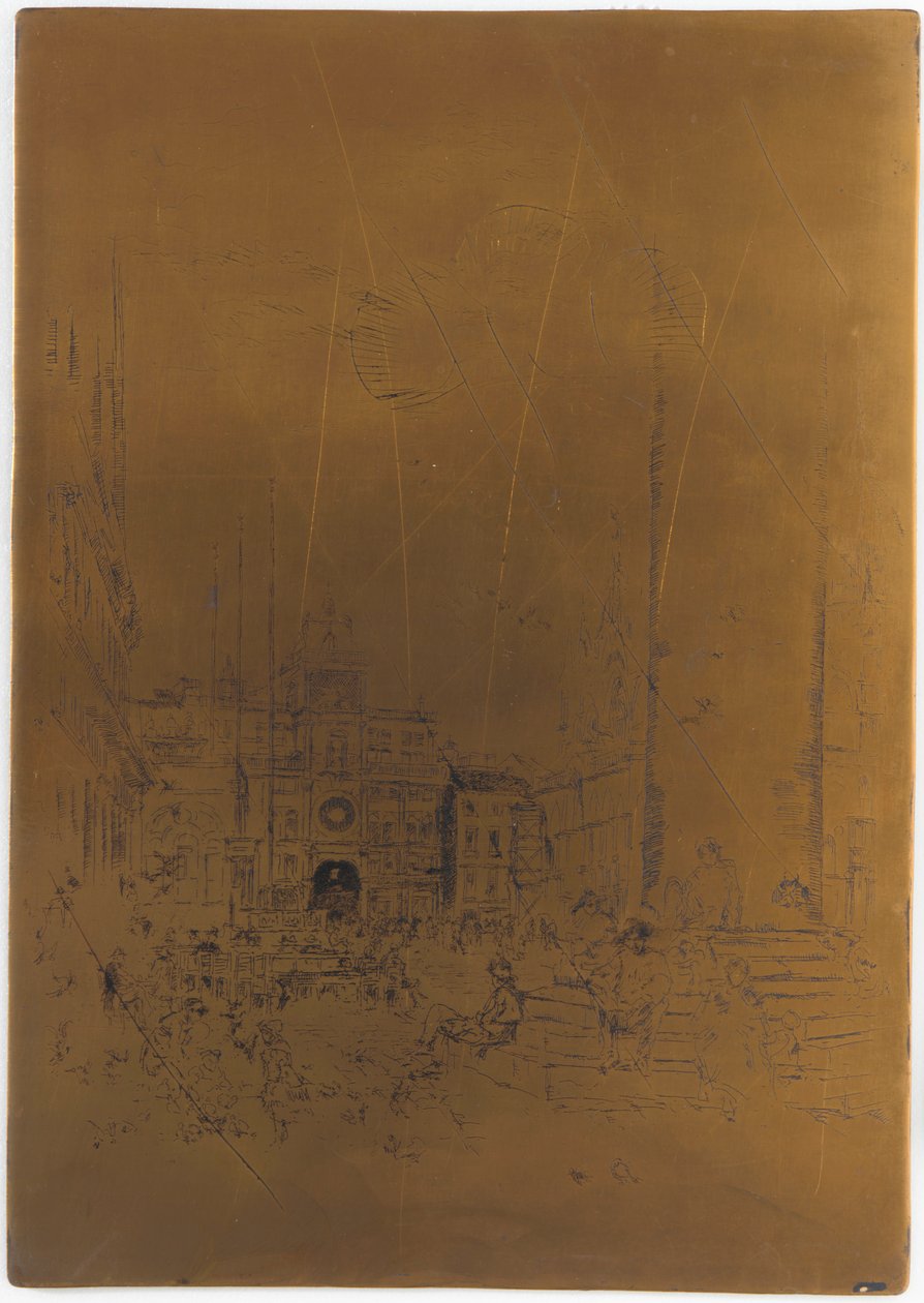 Annulleret trykplade til Piazzetta, 1879-1880. af James Abbott McNeill Whistler