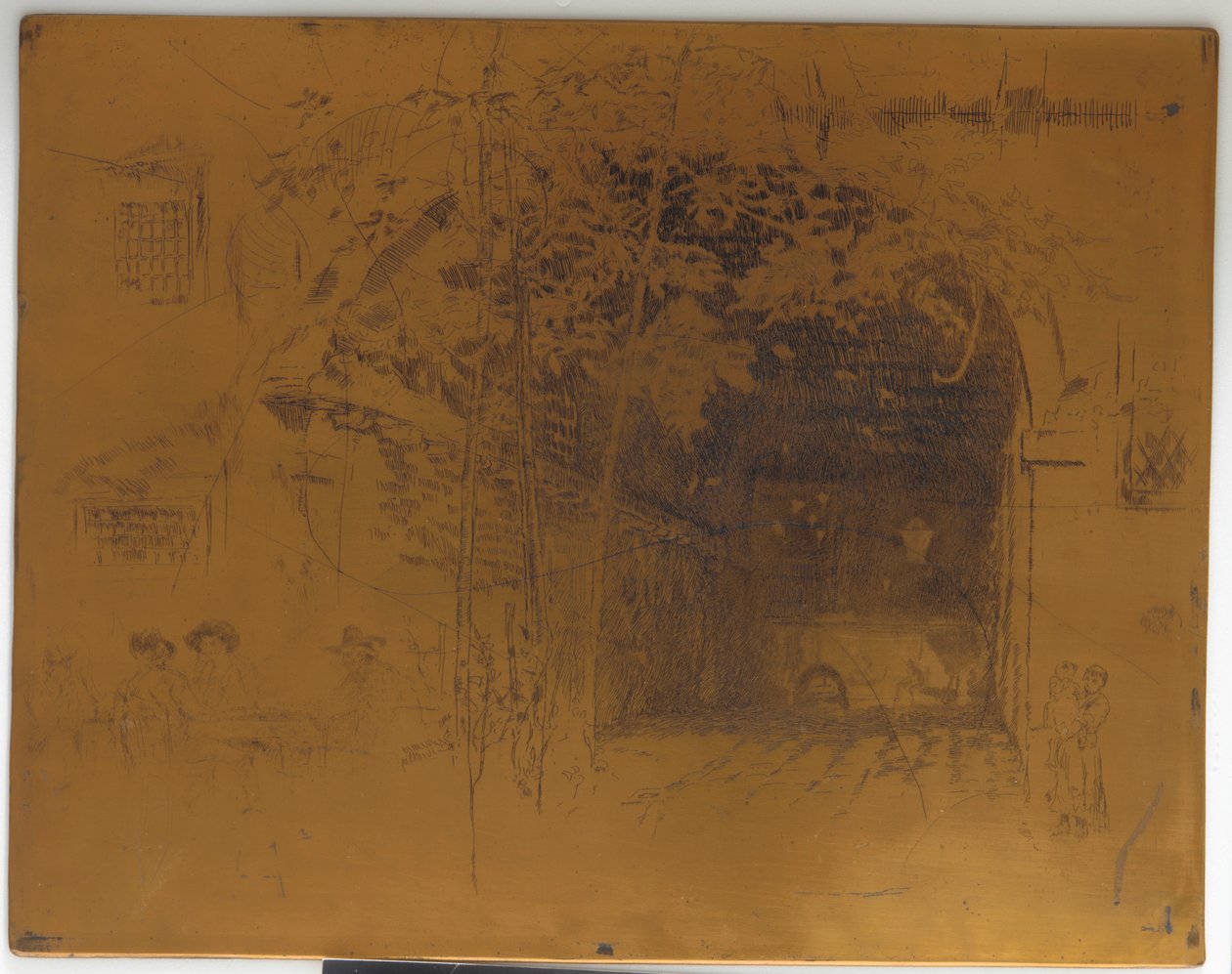 Annulleret trykplade til The Traghetto, nr. 2, 1879-1880. af James Abbott McNeill Whistler