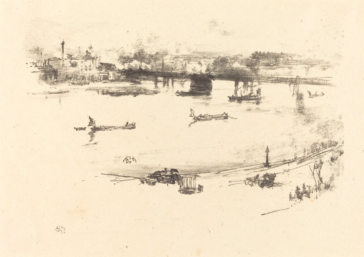 Charing Cross Railway Bridge, 1896. af James Abbott McNeill Whistler