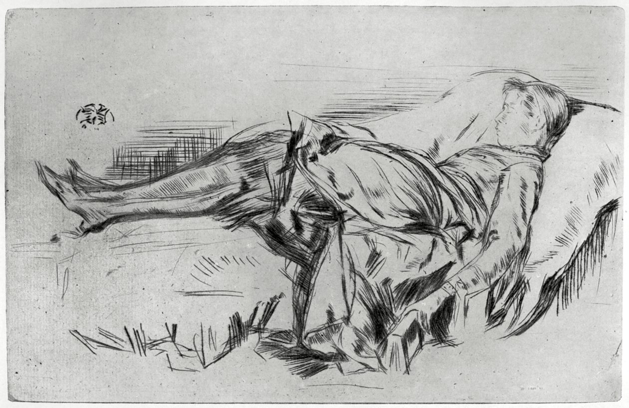 Child on a Couch, 1800-tallet 1904. af James Abbott McNeill Whistler