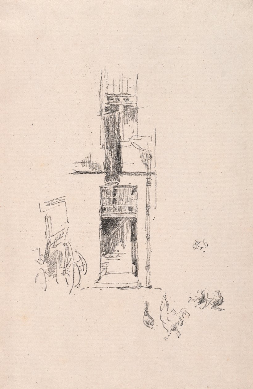 Haner og høns, Hotel Colbert, 1891. af James Abbott McNeill Whistler