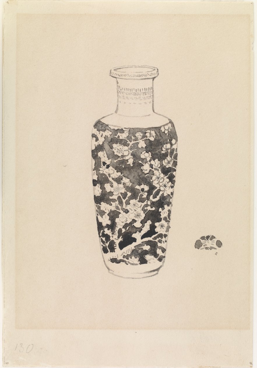 Cylindrisk vase med tyk hals, 1876. af James Abbott McNeill Whistler
