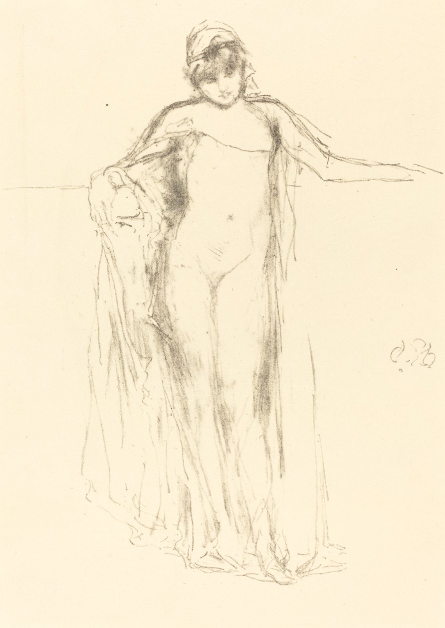 Draperet model, stående, 1893. af James Abbott McNeill Whistler
