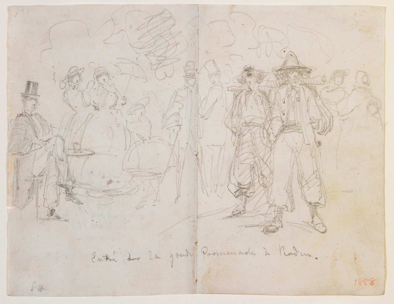 Gik ind på den store promenade i Baden, 1858. af James Abbott McNeill Whistler