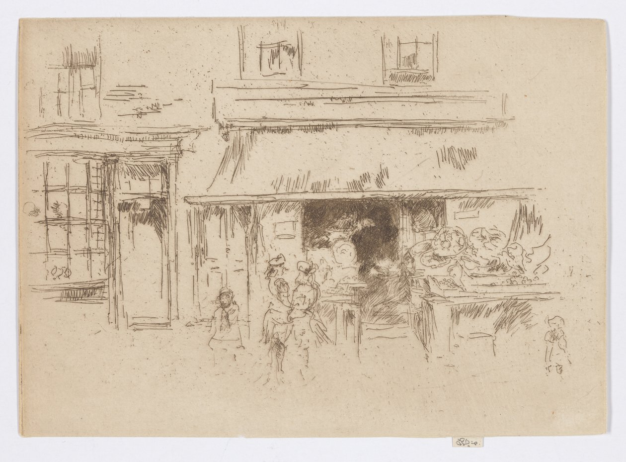 Exeter Street, ca. 1886-88 (radering; blæk på papir) af James Abbott McNeill Whistler