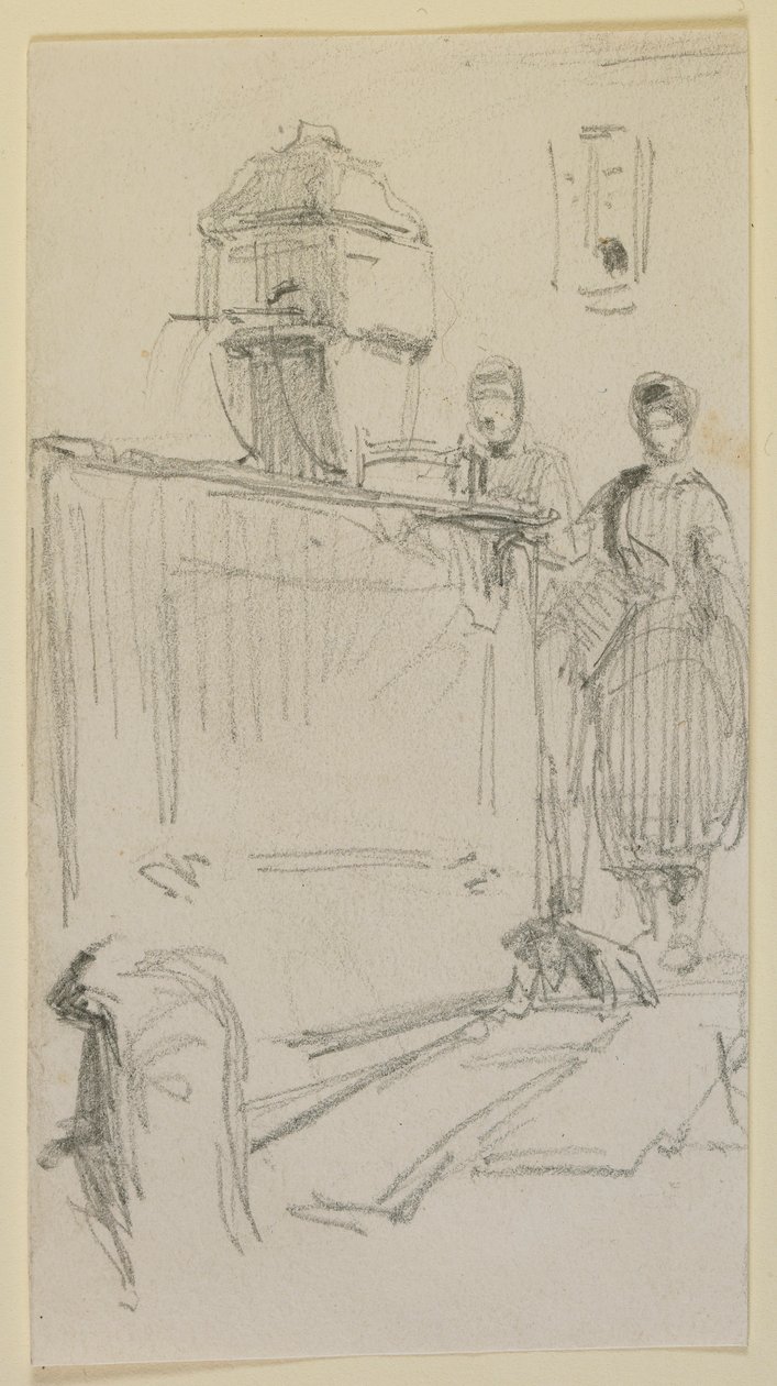 Figurer ved en fontæne, 1858. af James Abbott McNeill Whistler