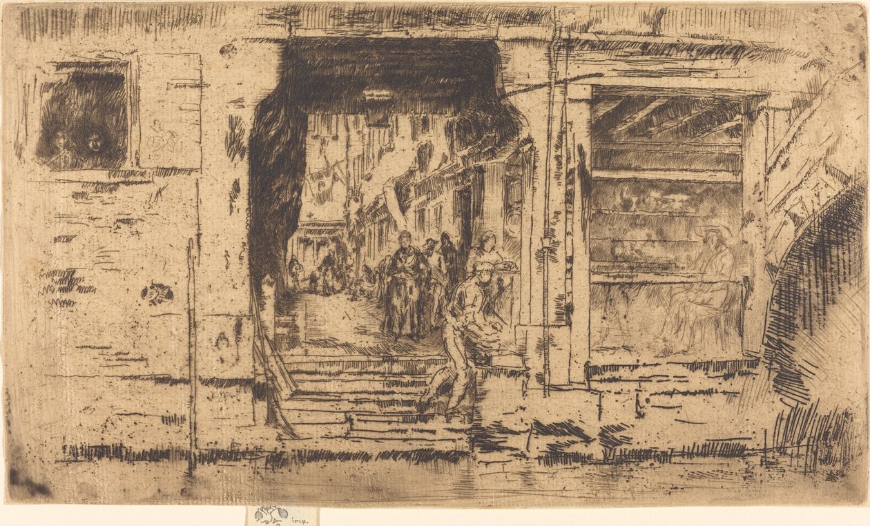 Fiskebutik, Venedig, 1880. af James Abbott McNeill Whistler