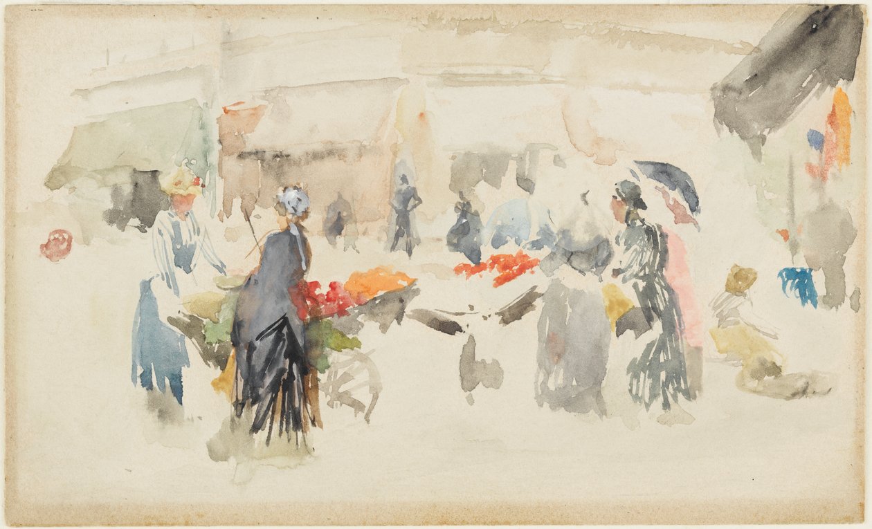 Blomstermarked-Dieppe af James Abbott McNeill Whistler