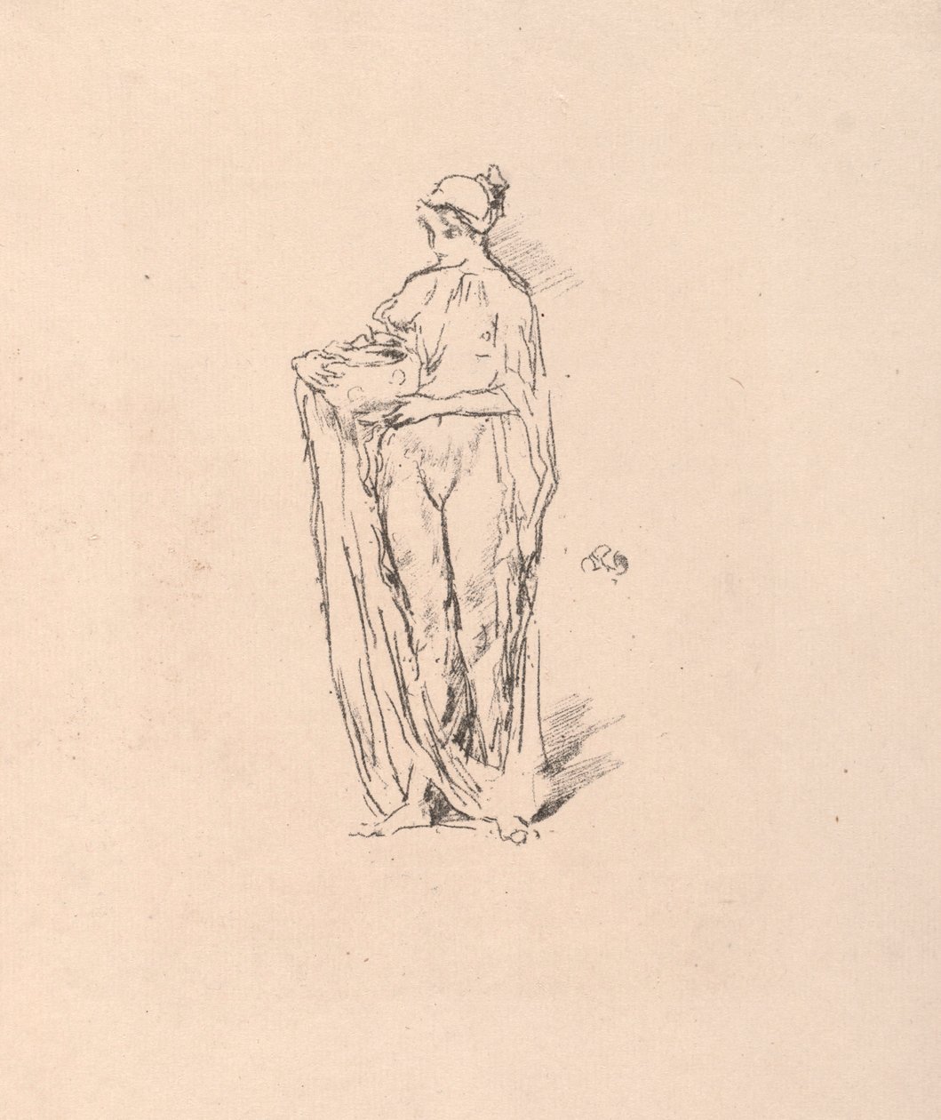 Pige med skål, 1895. af James Abbott McNeill Whistler