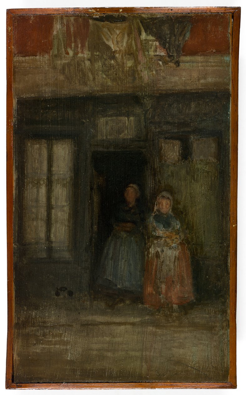 Guld og orange: The Neighbors, ca. 1894-95 (olie på træpanel) af James Abbott McNeill Whistler
