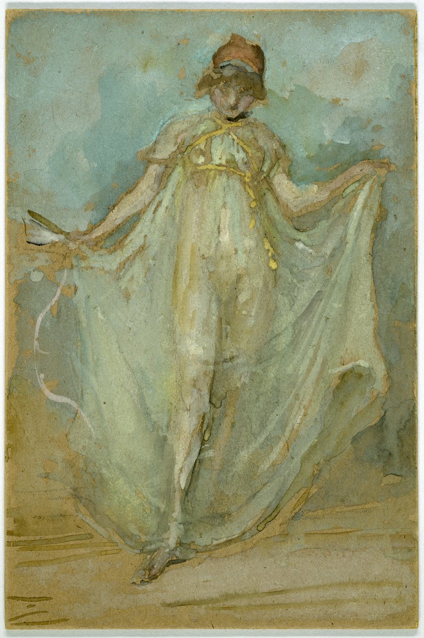 Grøn og blå: Danseren, ca. 1893 af James Abbott McNeill Whistler