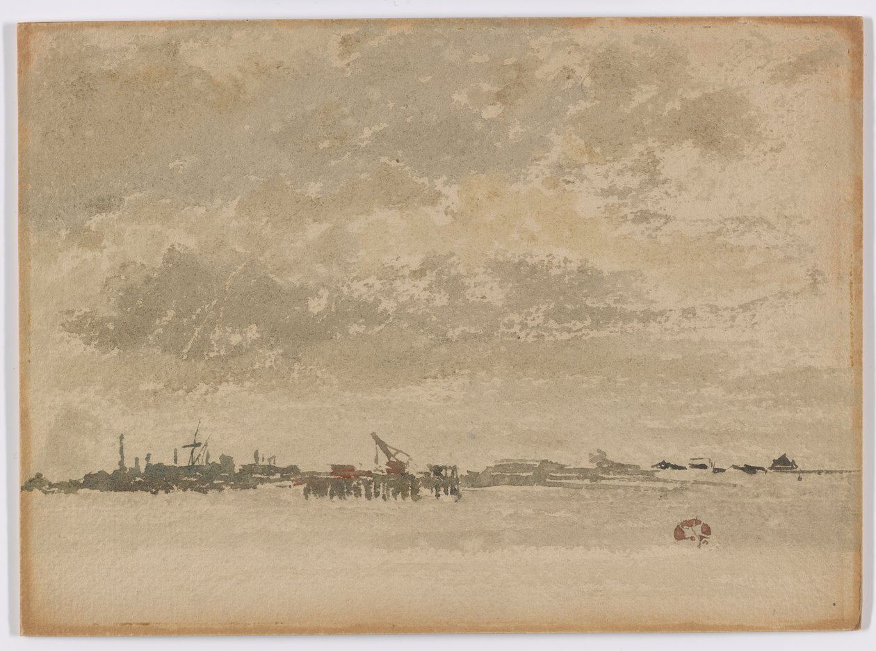 Grå og sølv – Purfleet, 1881-1883. af James Abbott McNeill Whistler
