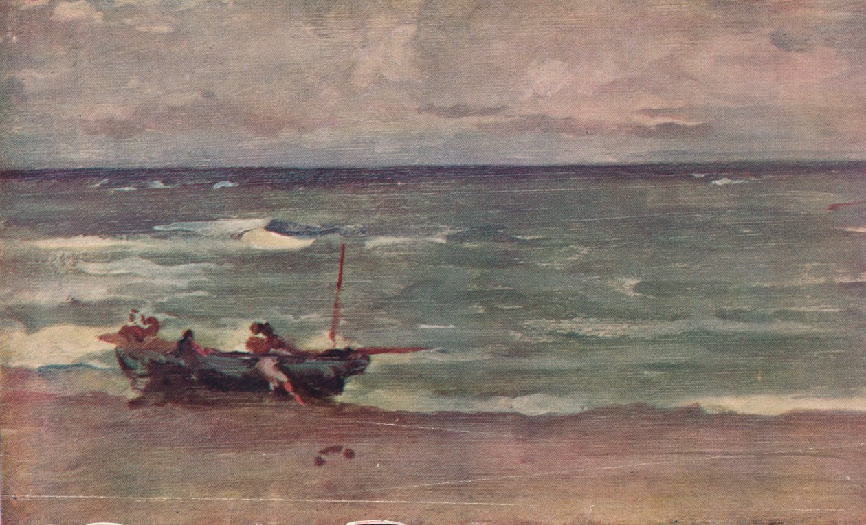 Harmony in Blue and Silver: Beaching The Boat, Etretat, c1897 af James Abbott McNeill Whistler
