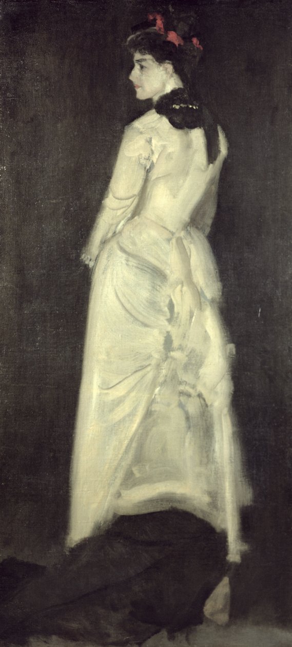 Harmoni i kødfarve og sort: Portræt af Miss Louise Jopling (1843-1933) af James Abbott McNeill Whistler