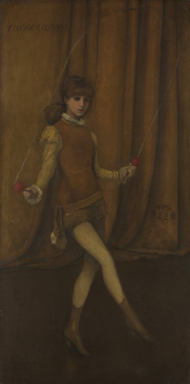 Harmony in Yellow and Gold: The Gold GirlConnie Gilchrist, ca. 1876-77. af James Abbott McNeill Whistler