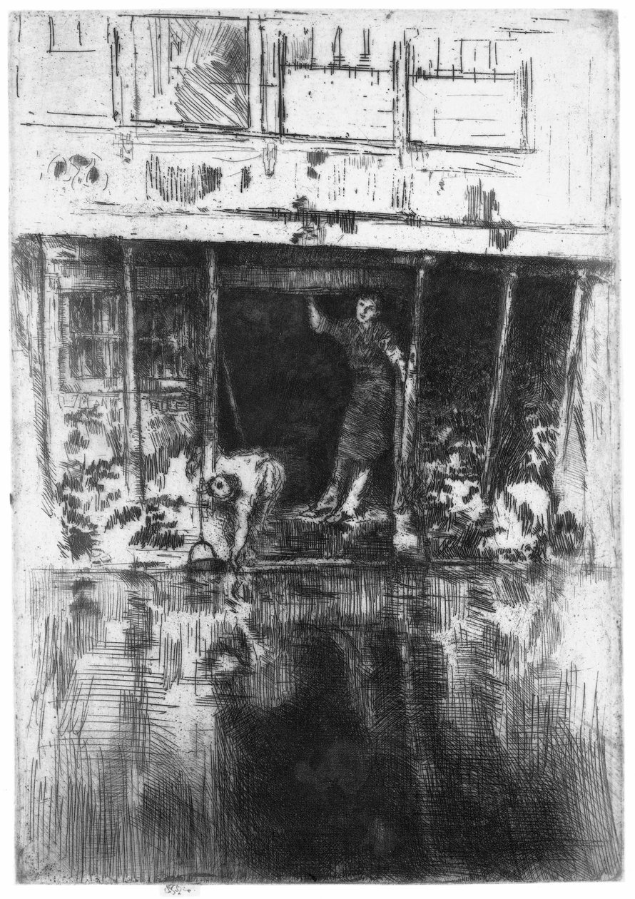 Hus på kanalen i Amsterdam Pjerrot af James Abbott McNeill Whistler