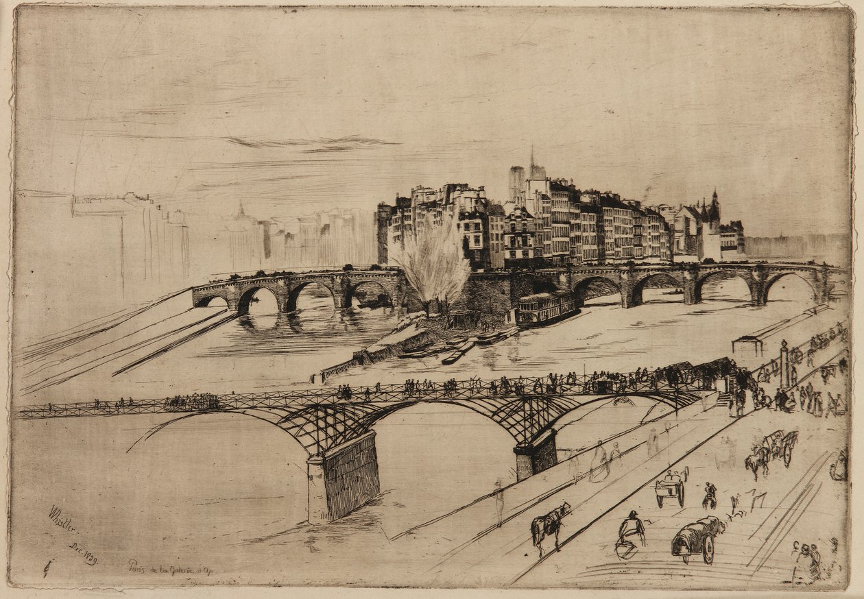 Isle of the City, Paris, 1859. af James Abbott McNeill Whistler
