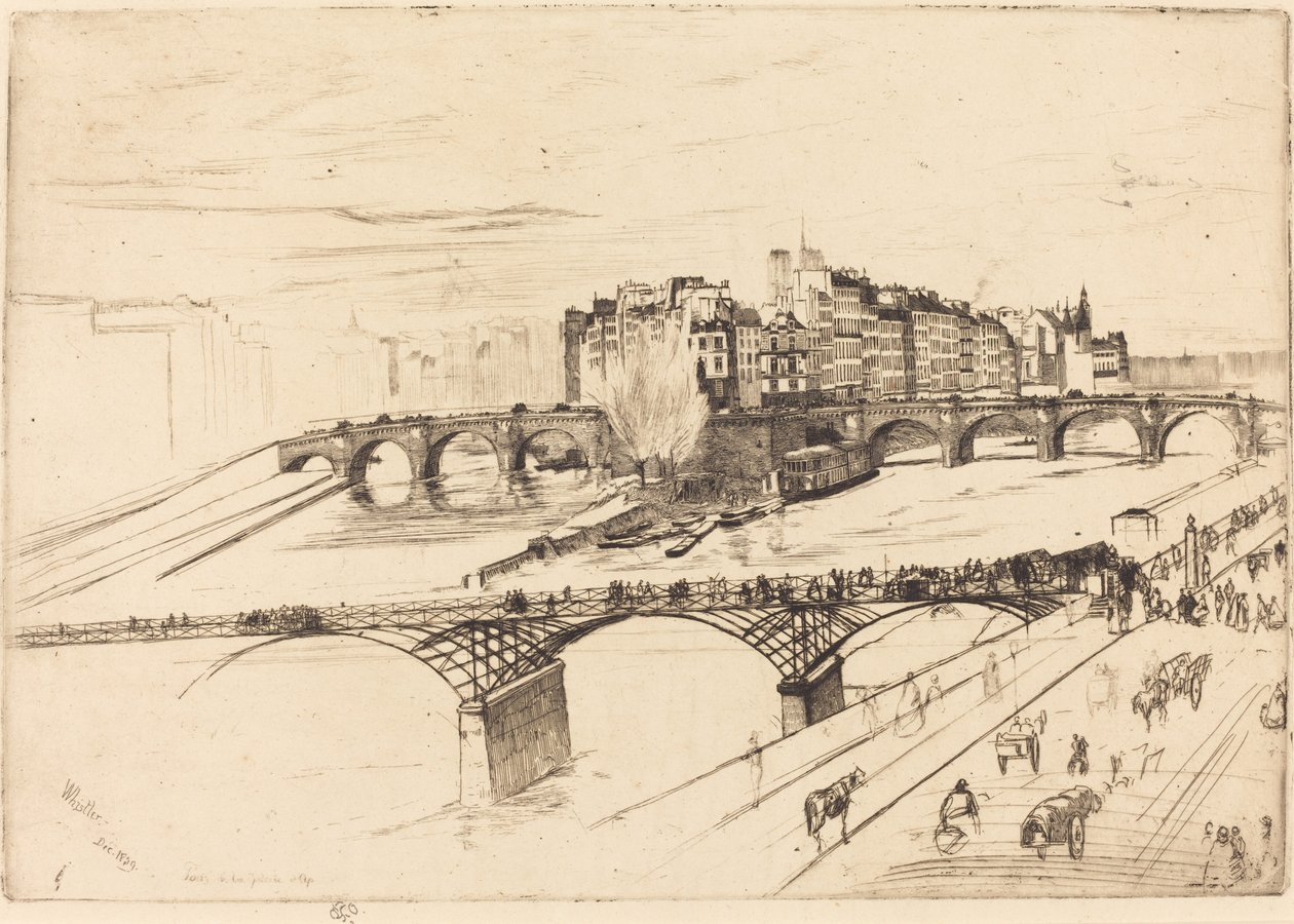 Isle of the City, Paris, 1859. af James Abbott McNeill Whistler