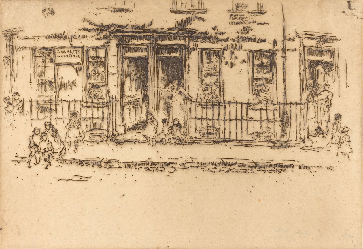 Justice Walk - Chelsea, ca. 18861888. af James Abbott McNeill Whistler