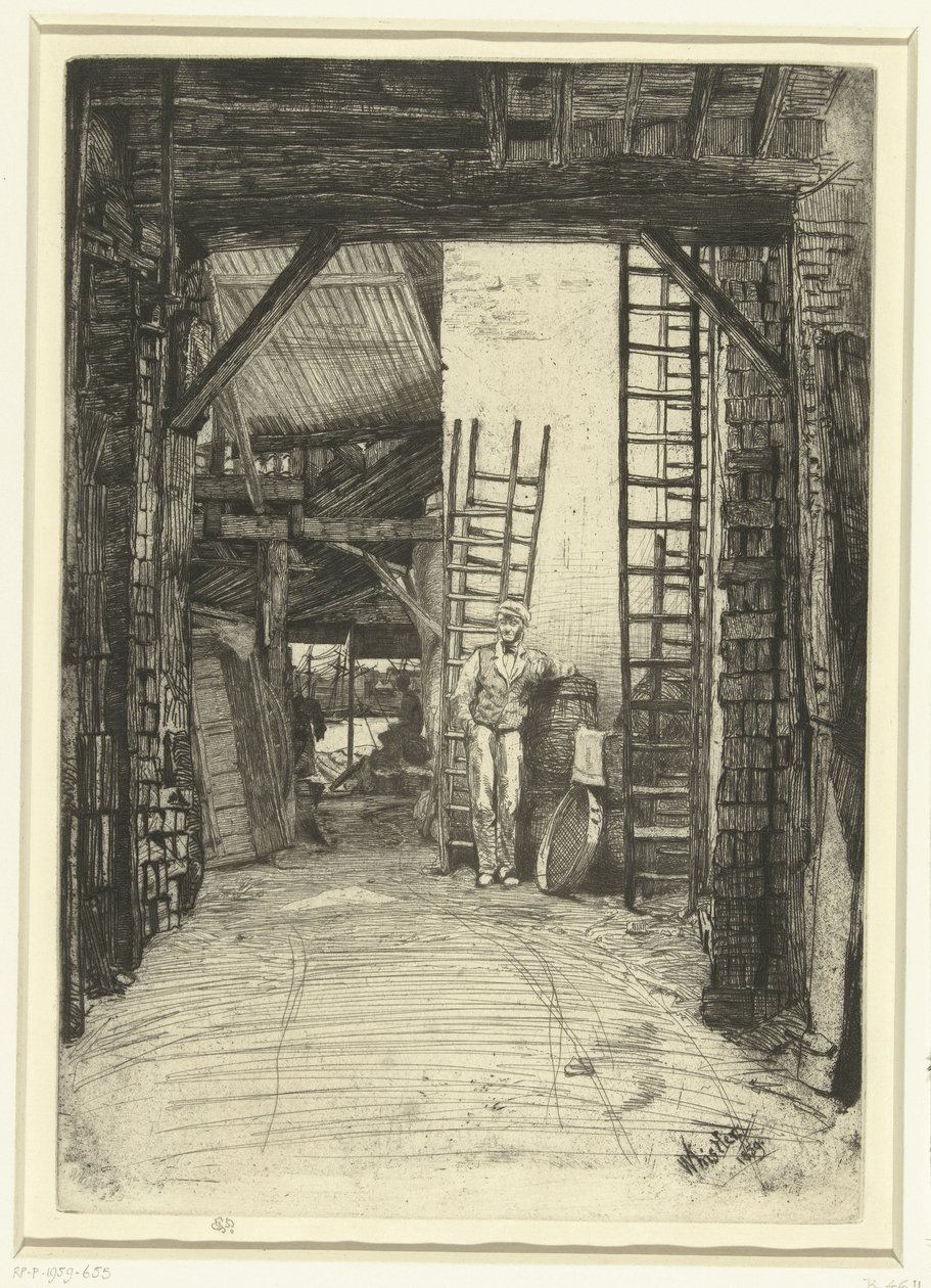 Kalkbrander Kalkbrænderen Seksten raderinger af scener om Themsen og andre emner (serietitel) af James Abbott McNeill Whistler