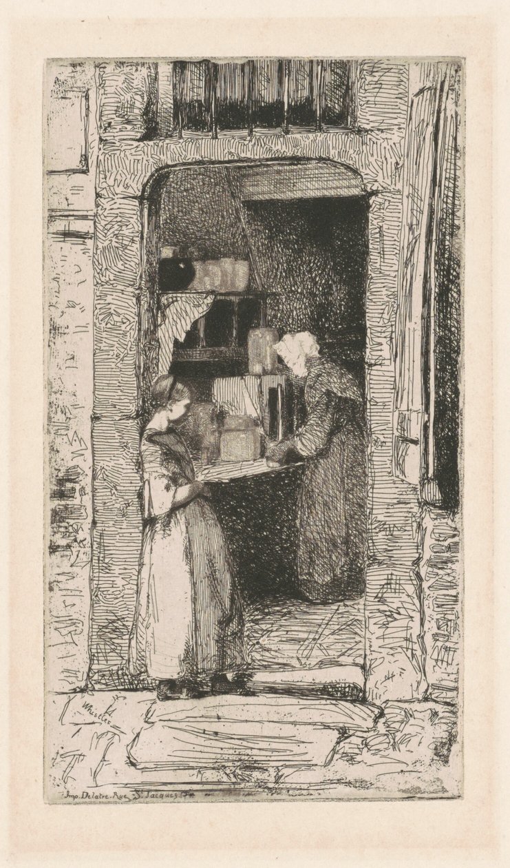 Sennepssælgeren, 1858. af James Abbott McNeill Whistler