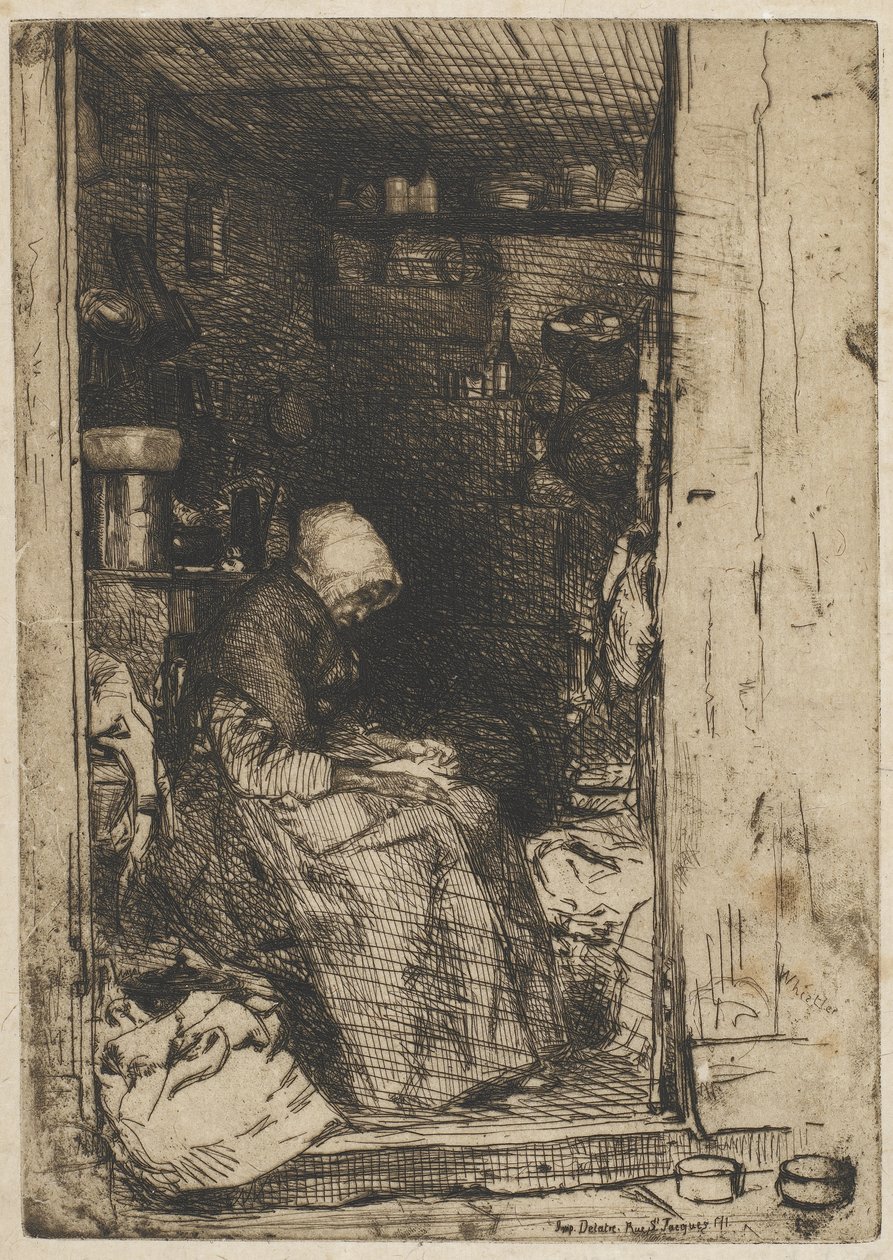 Den gamle kvinde med klude af James Abbott McNeill Whistler