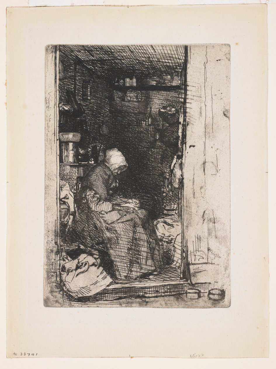 Den gamle kludekone fra Tolv raderinger efter naturen af James Abbott McNeill Whistler