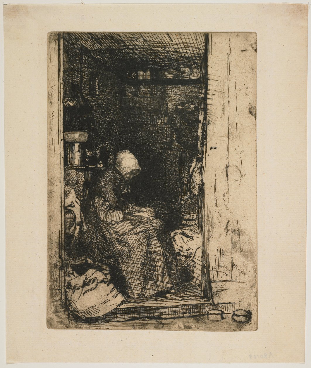 La Vielle aux Loques fra Tolv raderinger efter naturen af James Abbott McNeill Whistler