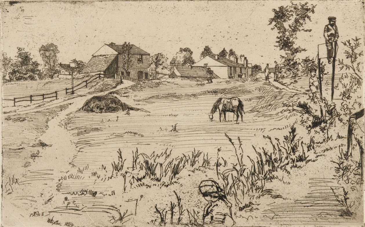 Landskab med heste, 1859. af James Abbott McNeill Whistler
