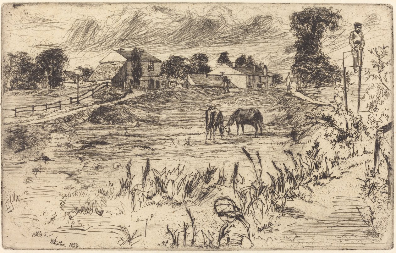 Landskab med hesten, 1859. af James Abbott McNeill Whistler