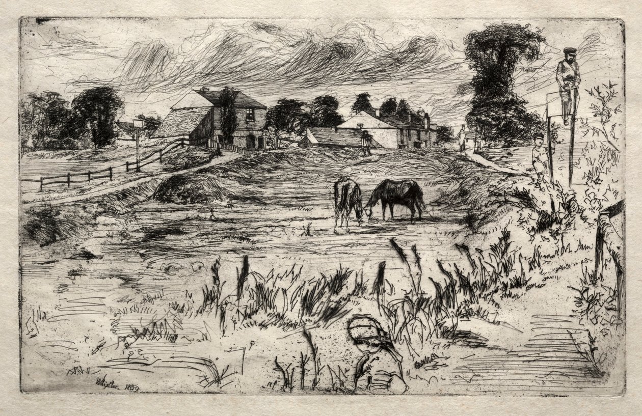 Landskab med hesten, 1859. af James Abbott McNeill Whistler