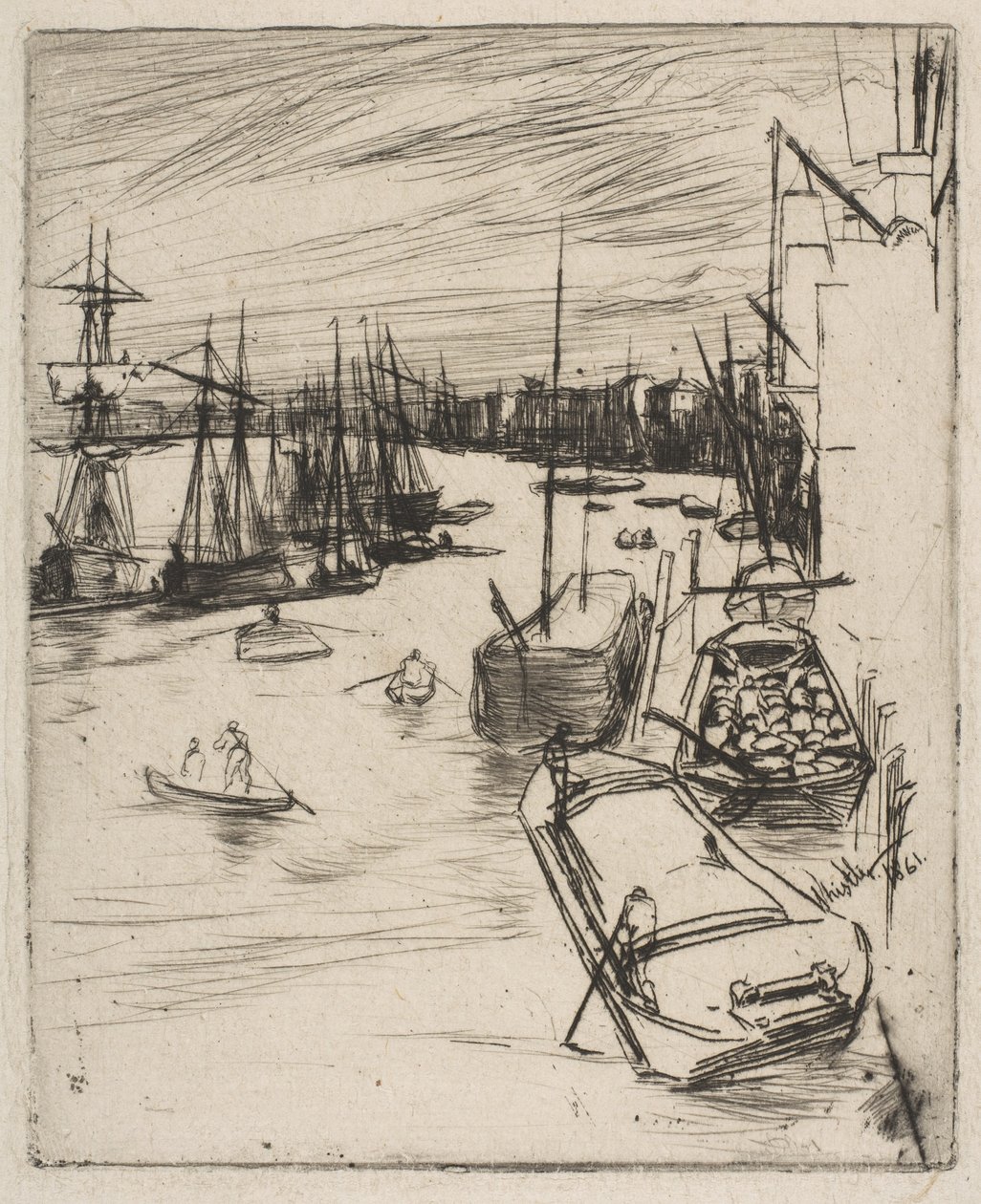Little Wapping The Little Rotherhithe, 1861. af James Abbott McNeill Whistler