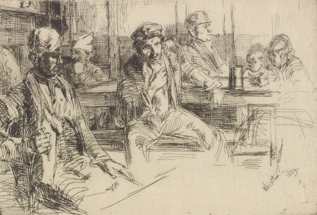 Longshore men, 1859. af James Abbott McNeill Whistler