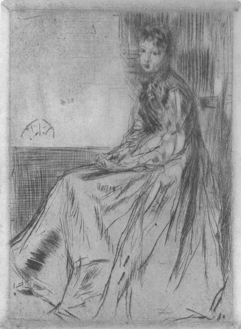 Maude, siddende, 1873, 1904 af James Abbott McNeill Whistler