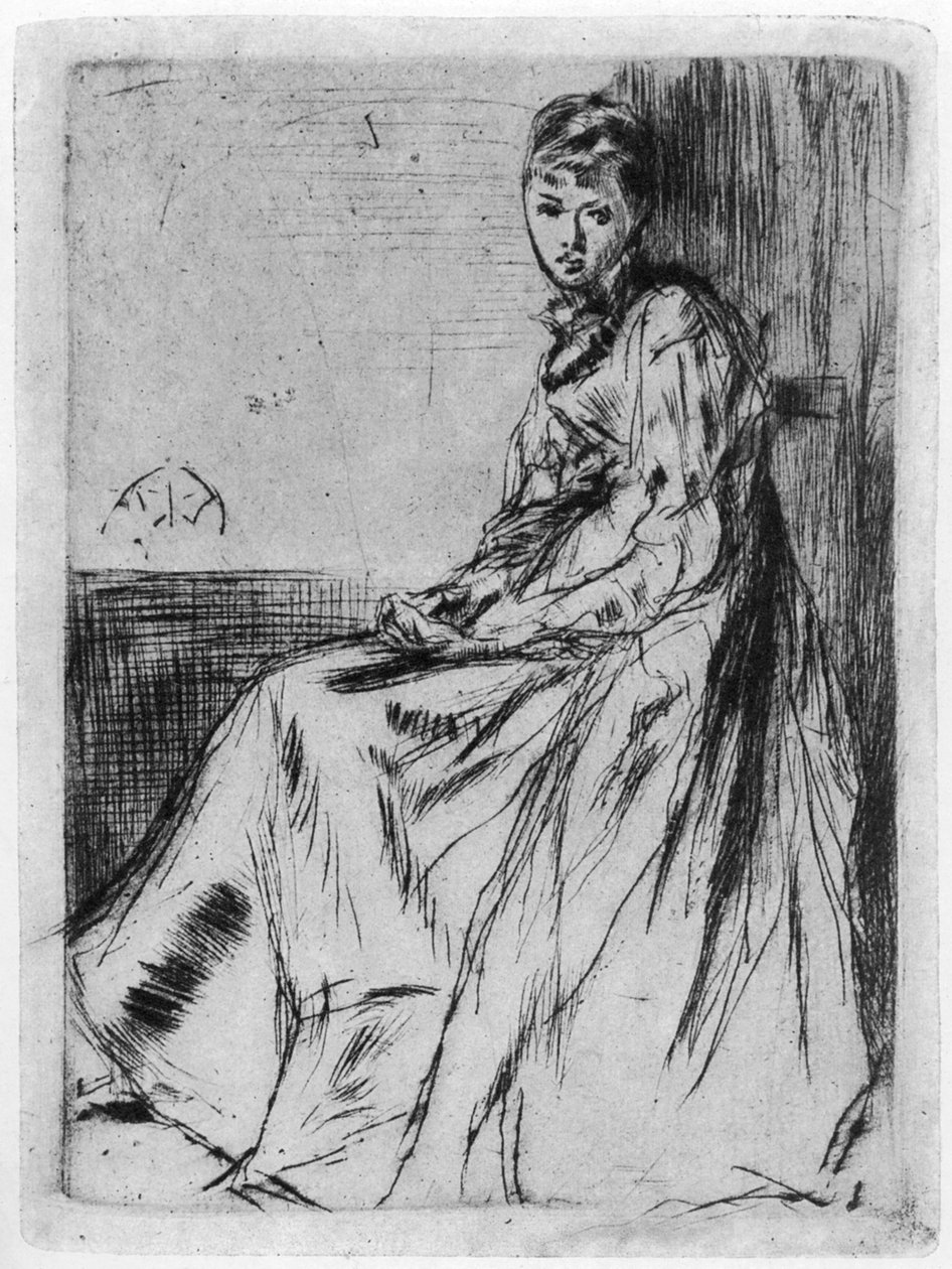 Maude, siddende, 1800-tallet 1904. af James Abbott McNeill Whistler
