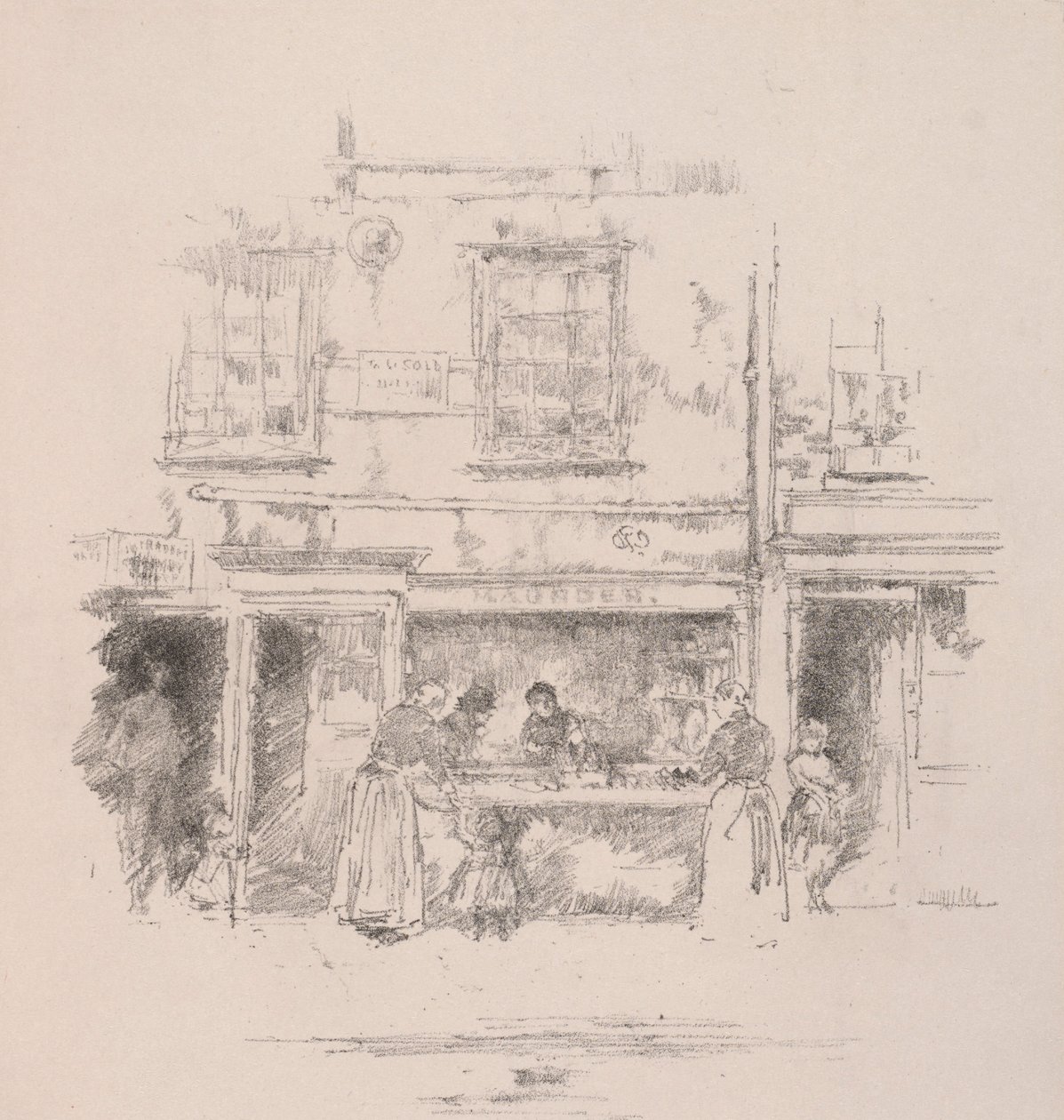 Maunders Fish Shop, Chelsea, 1890. af James Abbott McNeill Whistler