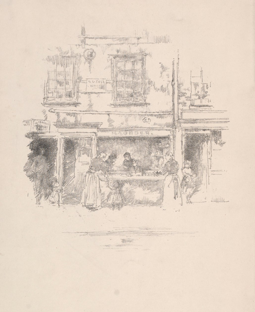 Maunders Fish Shop, Chelsea, 1890. af James Abbott McNeill Whistler