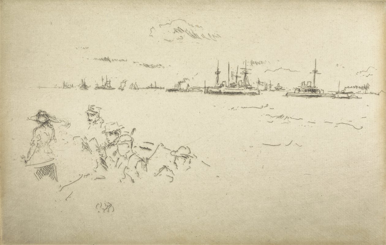 Monitorer, fra et sæt på tolv raderinger med titlen The Naval Review, 1887 af James Abbott McNeill Whistler