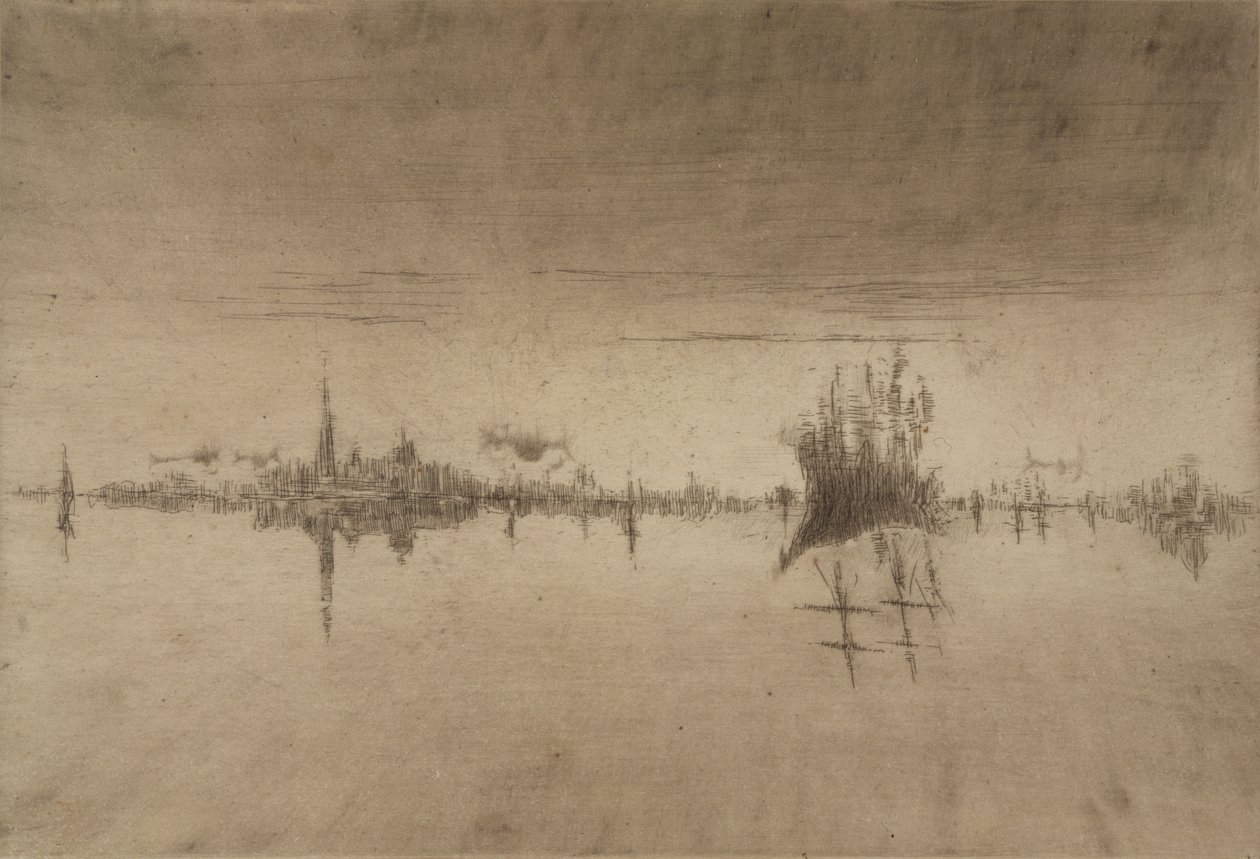 Nocturne, 1879-80 (ætsning og tørnål) af James Abbott McNeill Whistler