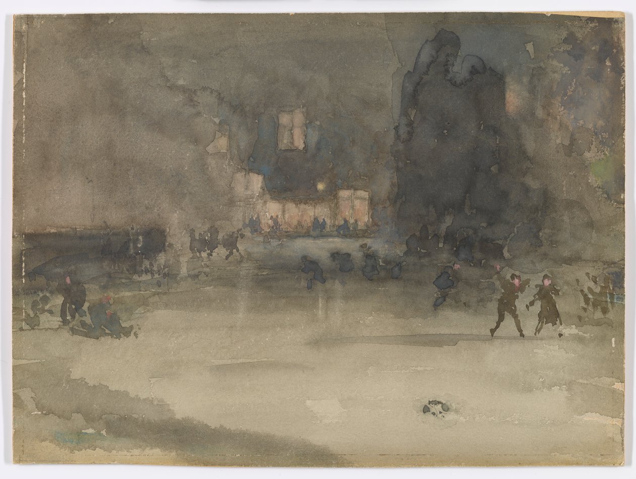 Nocturne: Amsterdam om vinteren, 1882. af James Abbott McNeill Whistler