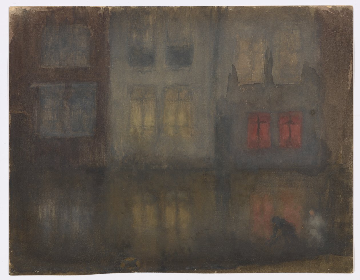 Nocturne: Sort og rød-bagkanal, Holland af James Abbott McNeill Whistler