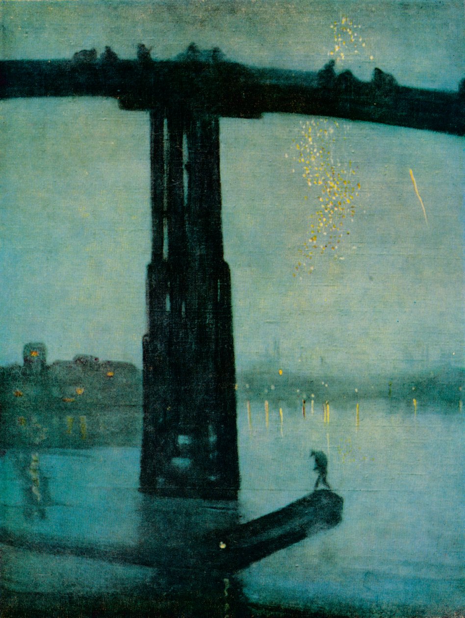 Nocturne: Blue and Gold - Old Battersea Bridge, c1872-5 af James Abbott McNeill Whistler