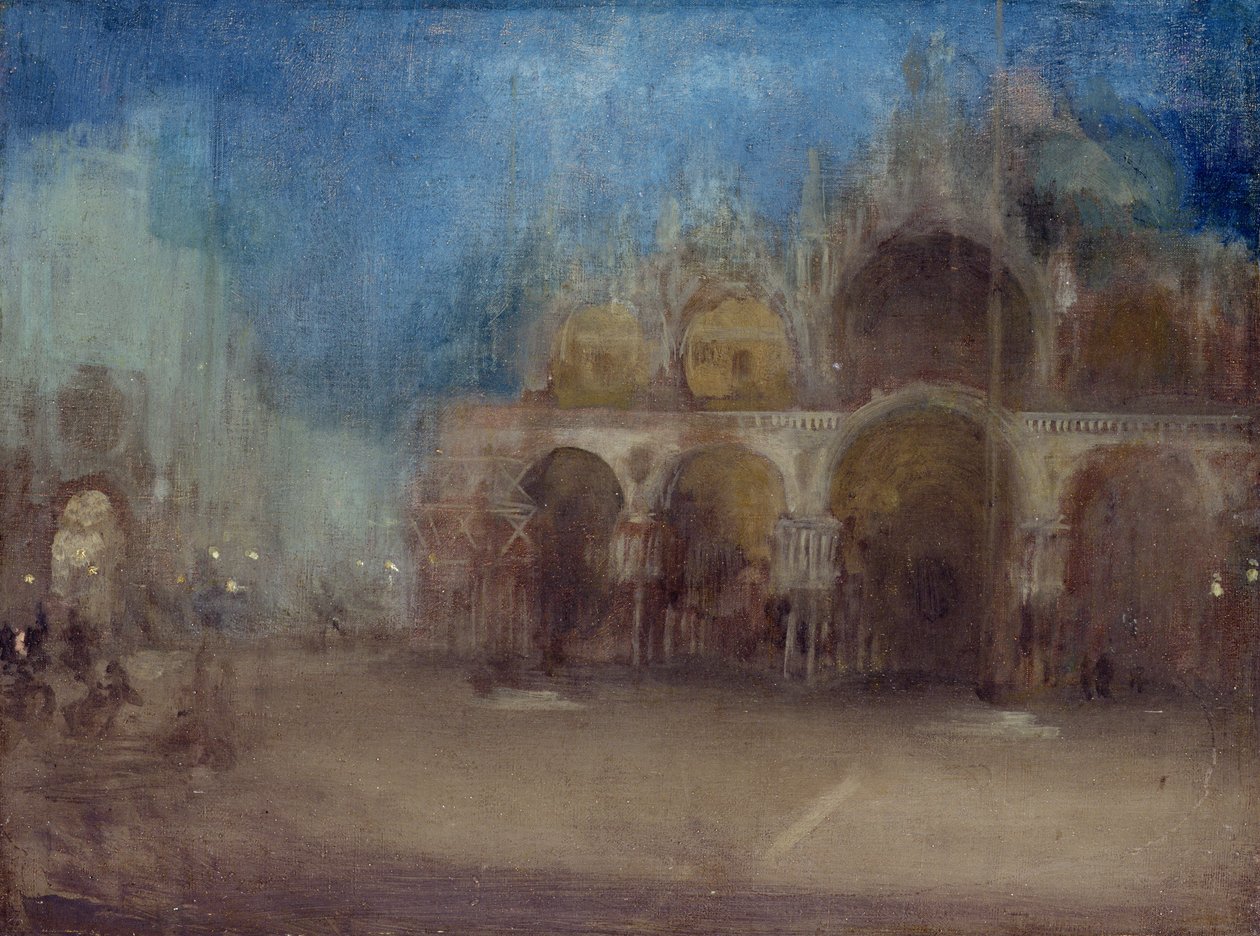 Nocturne, Blå og guld, Markuskirken, Venedig af James Abbott McNeill Whistler