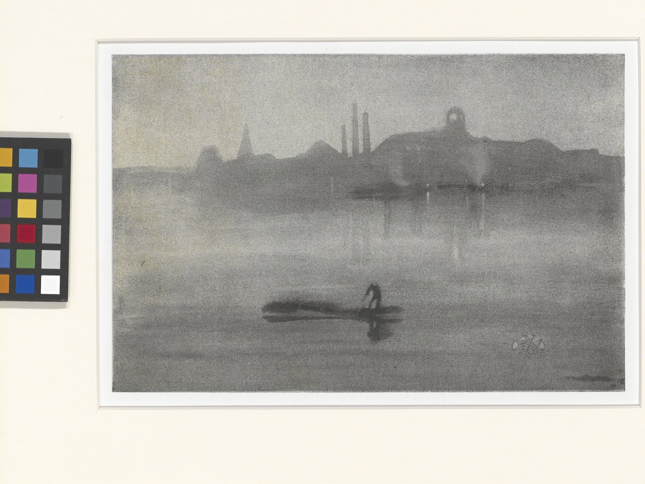 Nocturne: Themsen ved Battersea (lithotint) af James Abbott McNeill Whistler