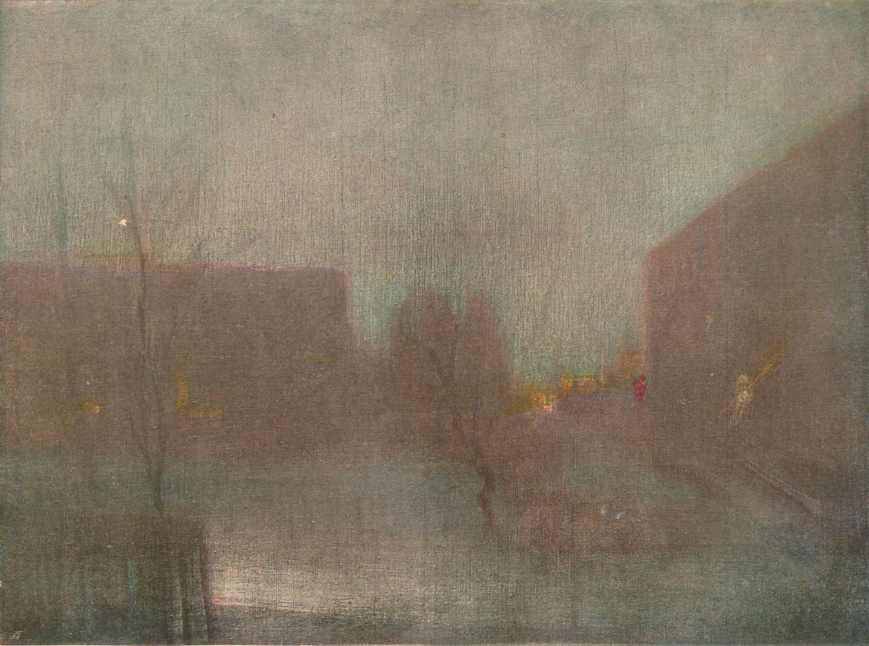Nocturne Trafalgar Square Chelsea Snow, 1876 1903-1904. af James Abbott McNeill Whistler