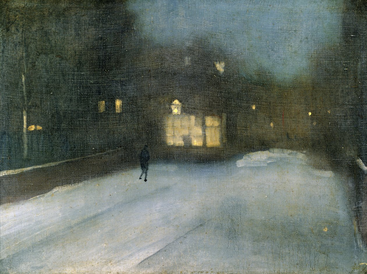 Nocturne in Grey and Gold: Chelsea Snow, 1876 af James Abbott McNeill Whistler