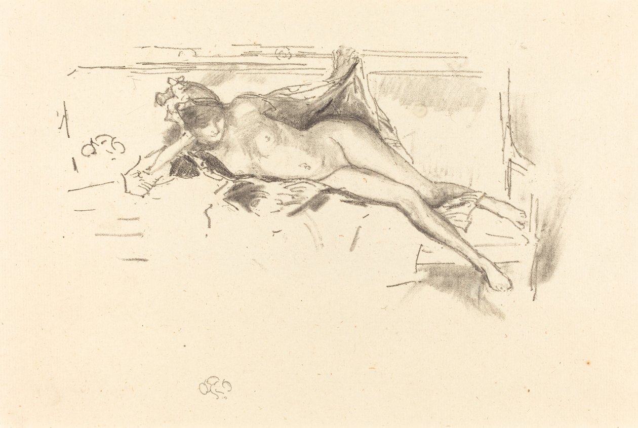 Nøgenmodel, liggende, 1893. af James Abbott McNeill Whistler
