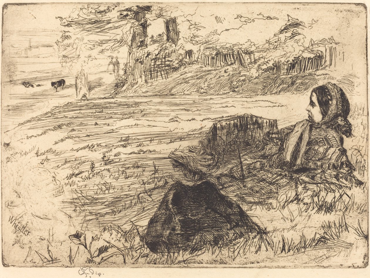 Plejepige og barn, 1859. af James Abbott McNeill Whistler