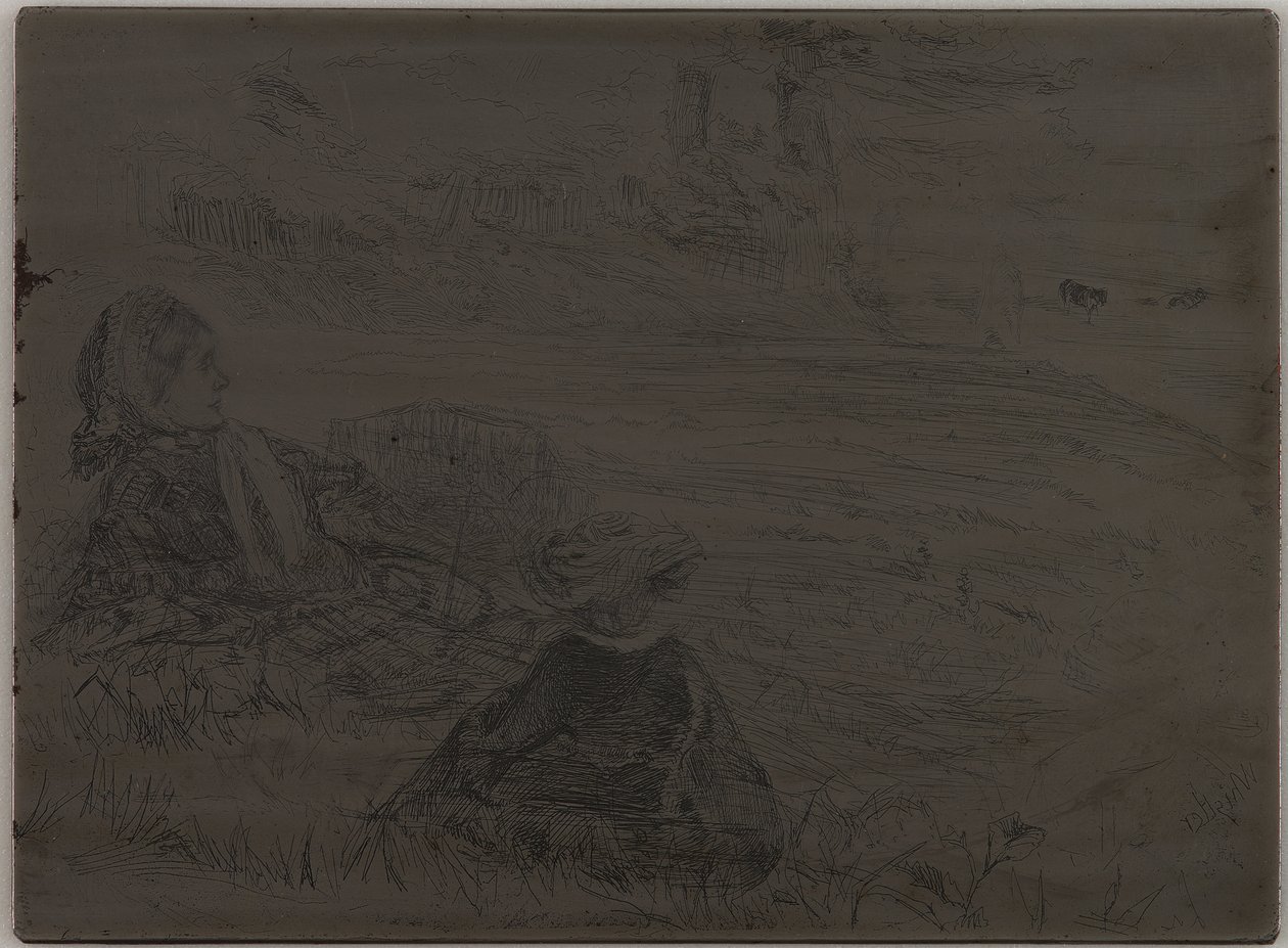 Plejepige og barn, 1859. af James Abbott McNeill Whistler