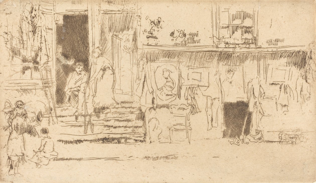 Gammeltøjsbutik, nr. II, ca. 18841886. af James Abbott McNeill Whistler